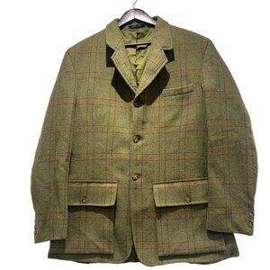 Vintage Green Country Check Tweed Jacket